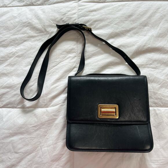 Chloé Louise Box Black Leather Crossbody Bag Gold Turnlock Vintage Authentic - Picture 3 of 12